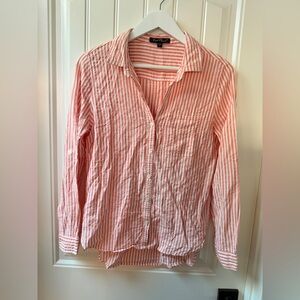 Velvet Heart Coral and White Striped Shirt